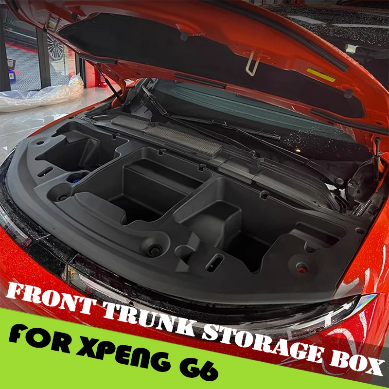 

Передняя запасная коробка автомобиля, крышка для машины, ящик для хранения, подходит для Xpeng G6 2022-2025, специальный передний запасной ящик для хранения автомобильных аксессуаров