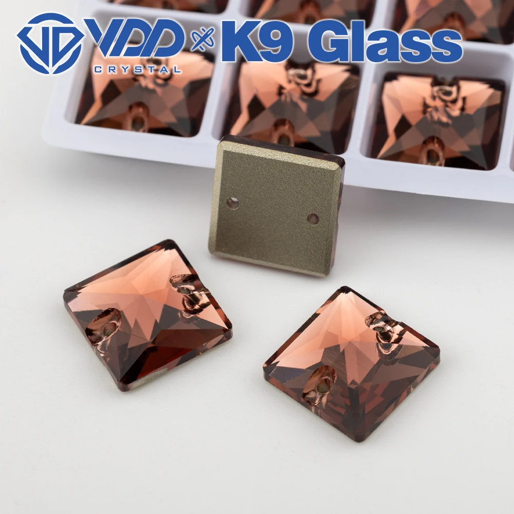 VDD S111 Wein Quadratische AAAAA Top-Qualität K9 Glas Aufnähbare Strasssteine Kristall Flache Steine zum Aufnähen für Kleidungsdekorationen – Detail 1