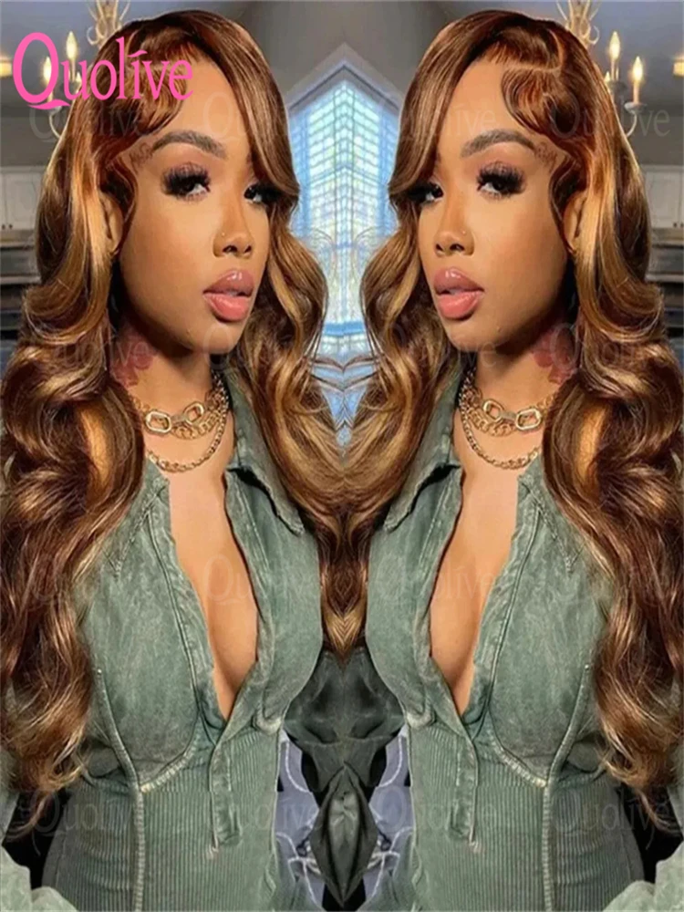 

Выделите парик Человеческие волосы Объемная волна Парики из человеческих волос 13x6 Hd Парик фронтальной части шнурка 13x4 4/27 Медовый блондин Ombre Цветные парики для женщин