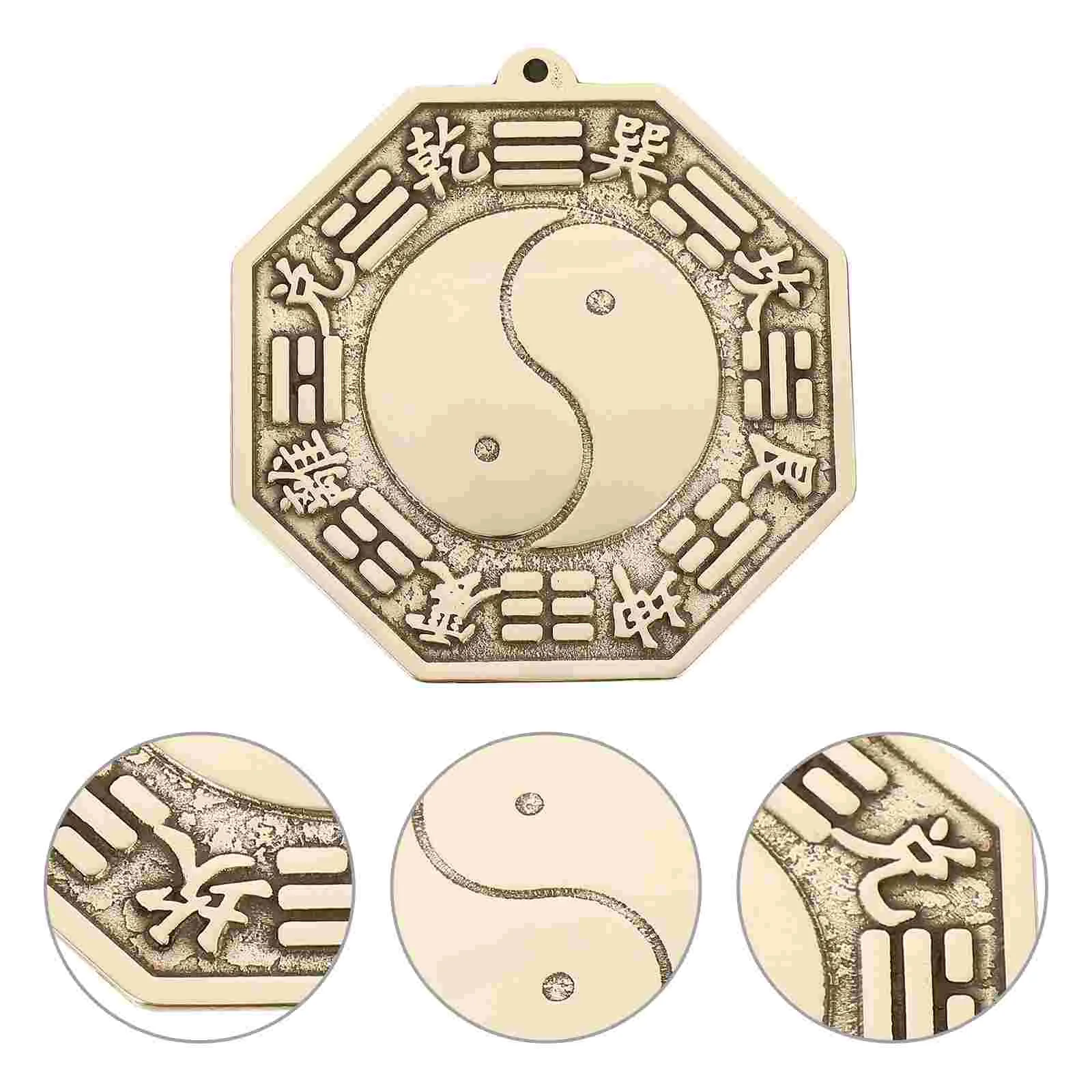 Ornament Gossip Mirror Artistic Traditional Feng Shui Craft Decorations Brass Bagua -Chi