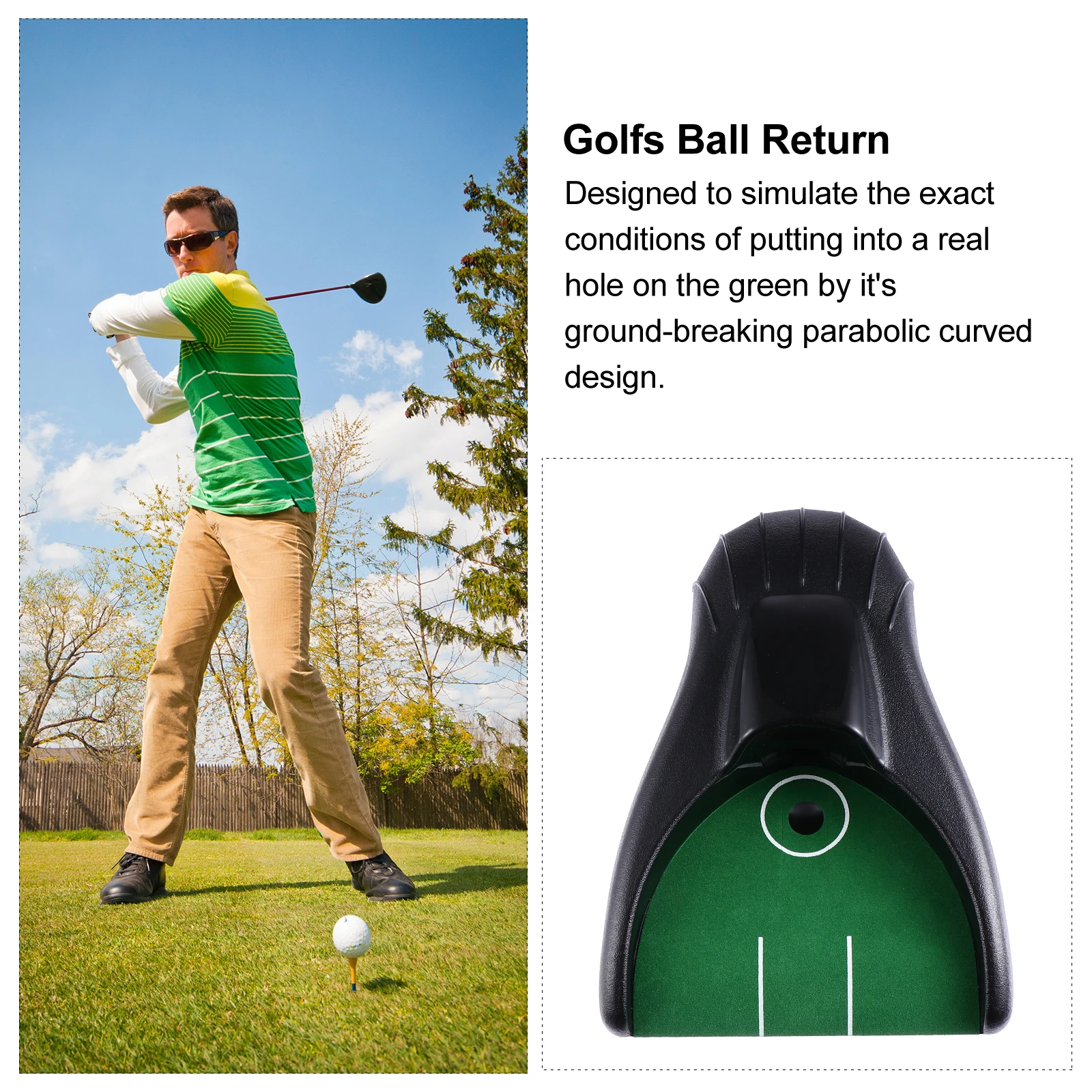 

Golf Ball Returner Electric Putter Trainer Black New Version Without Indoor Outdoor Practice Golf Training System