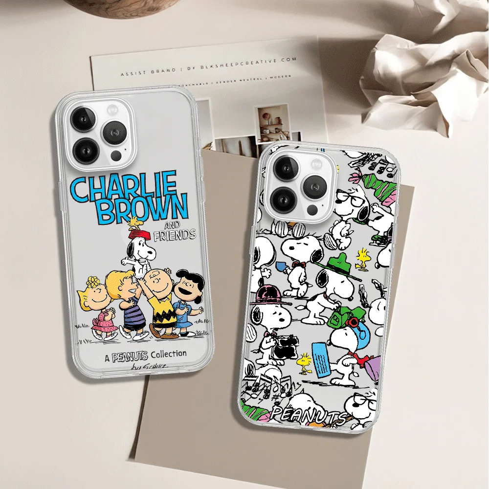 MINISO S-Snoopy Cute Kawaii Phone Case for iPhone 12 11 13 14 15 16 Max Pro Plus Magsafe Magnetic Wireless Cover