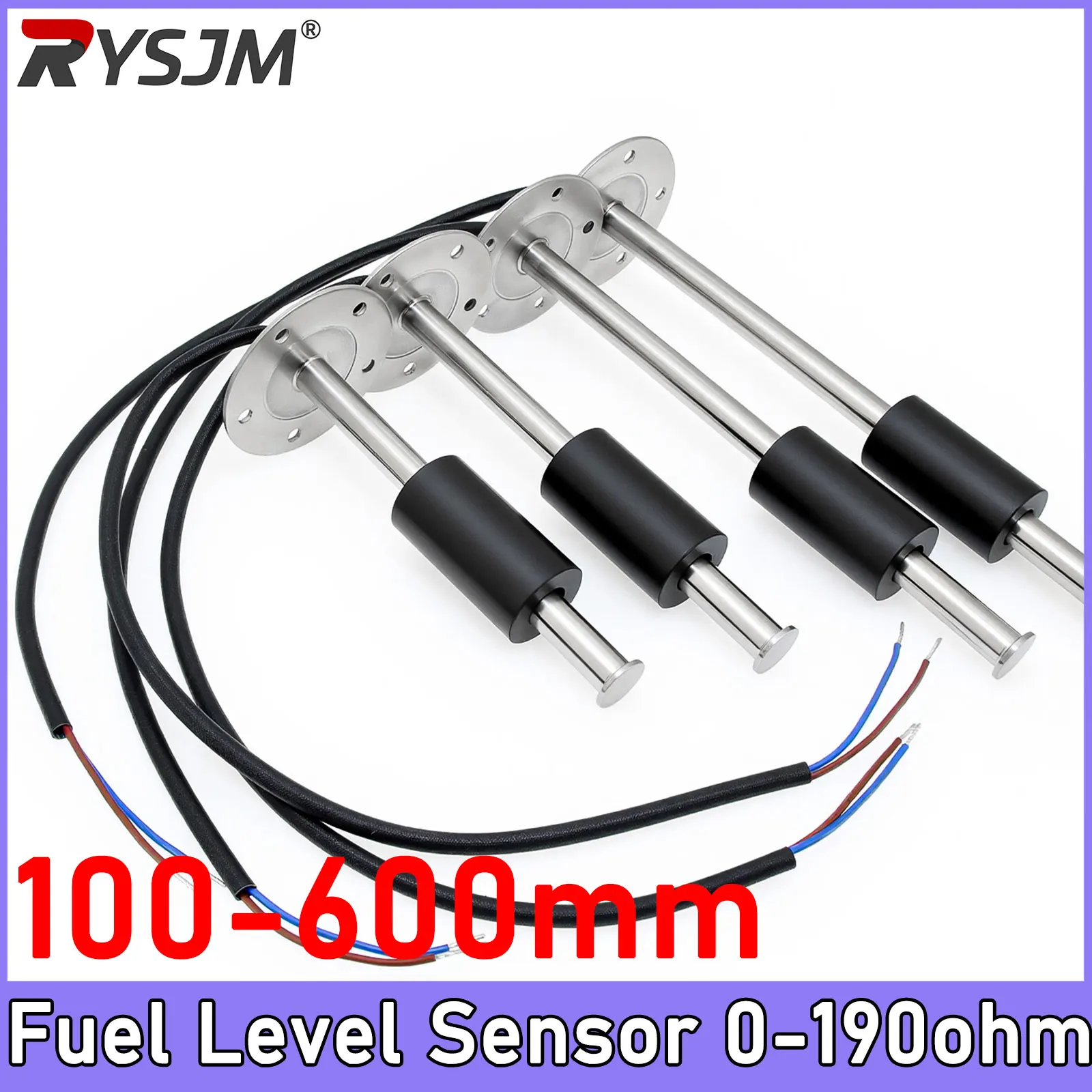 1pc Fuel Float Sensor 0-190 ohm for Fuel Meter Indicator Universal Auto Water Level Oil Tank Sender 100/200/300/500/600mm Fuel