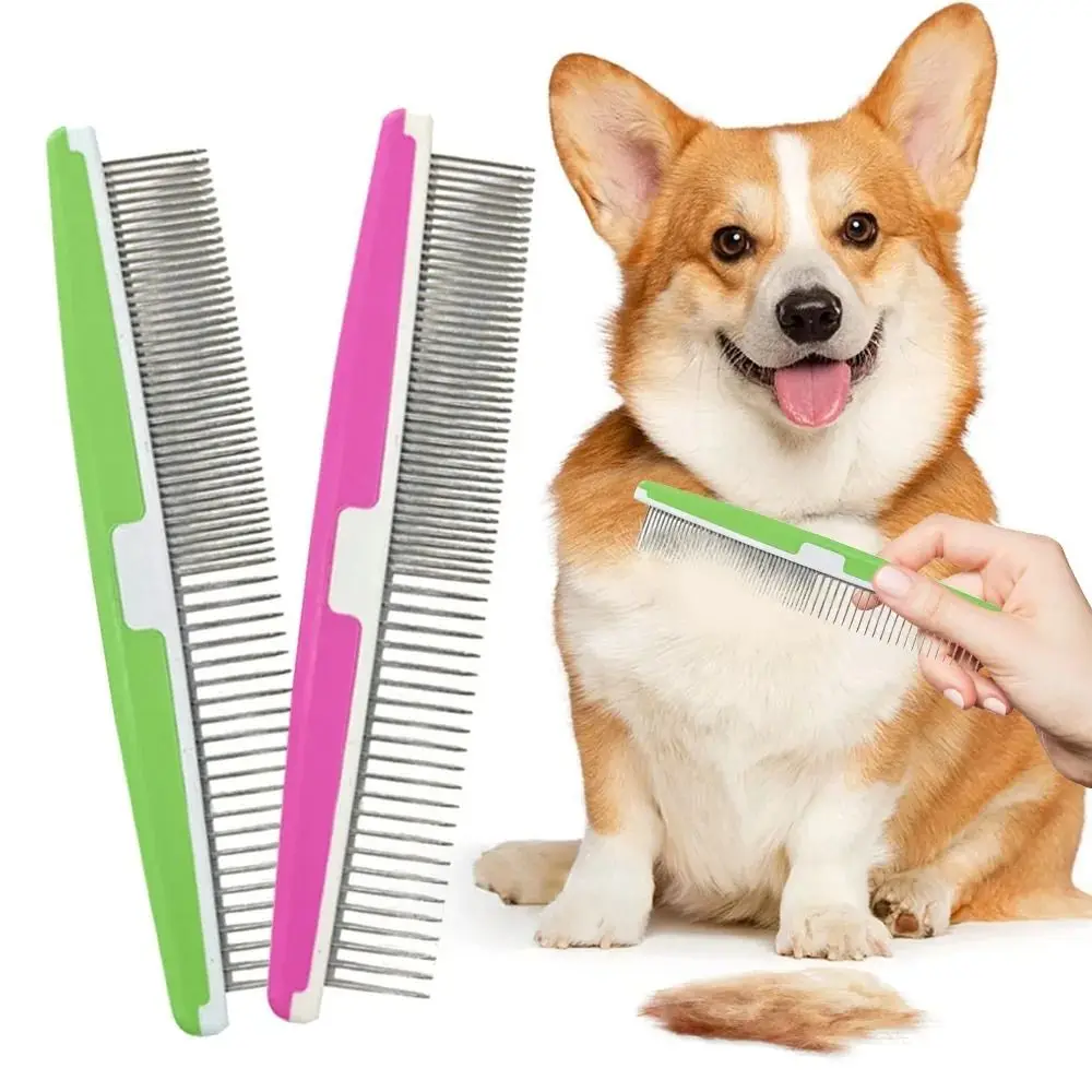 Portable Stainless Steel Pet Open Knot Comb Single Row Pet Supplies Dog Cat Pin Comb Grooming Shedding Tools Pet