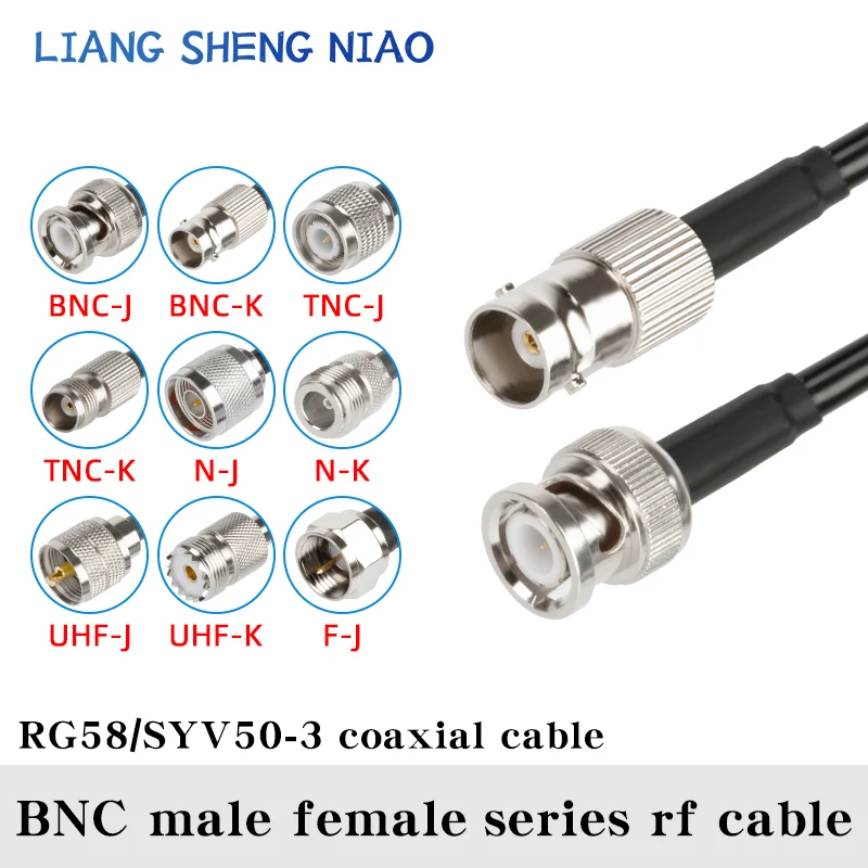Imagem -01 - Bnc para Uhf Pl259 Plugue Macho e Conector Fêmea Jack Crimp Rg58 Cabo Fio Terminal rf Jumper Pigtail So239 03 M30m bnc para uhf pl259 plugue macho e conector femea jack crimp rg58 cabo fio terminal rf jumper pigtail so239 03 m30m 01