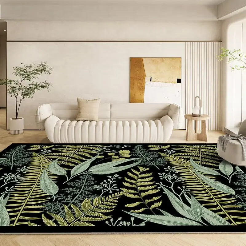 Modern Light Fresh Greenery Coffee Tables Carpet Fluffy Foldable Living Room Rug Washable Non-slip Room Decoration Aesthetic Mat