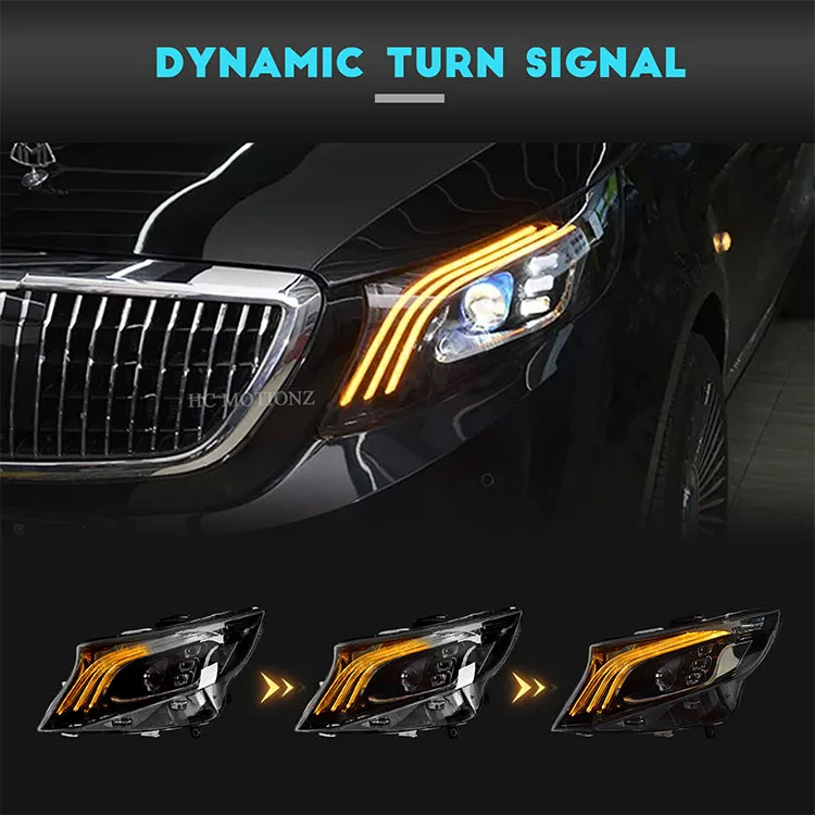 HCMOTIONZ Factory W447 Metris 2014-2020 Front Light LED Assembly DRL Start up Animation Headlights for Vito