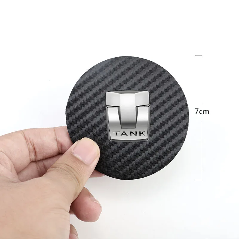 For Great Wall GWM WEY Tank 300 500 Tank300 Carbon Fiber Non-Slip Pad Car Coaster Water Cup Bottle Holder Mat 2023 Accessories