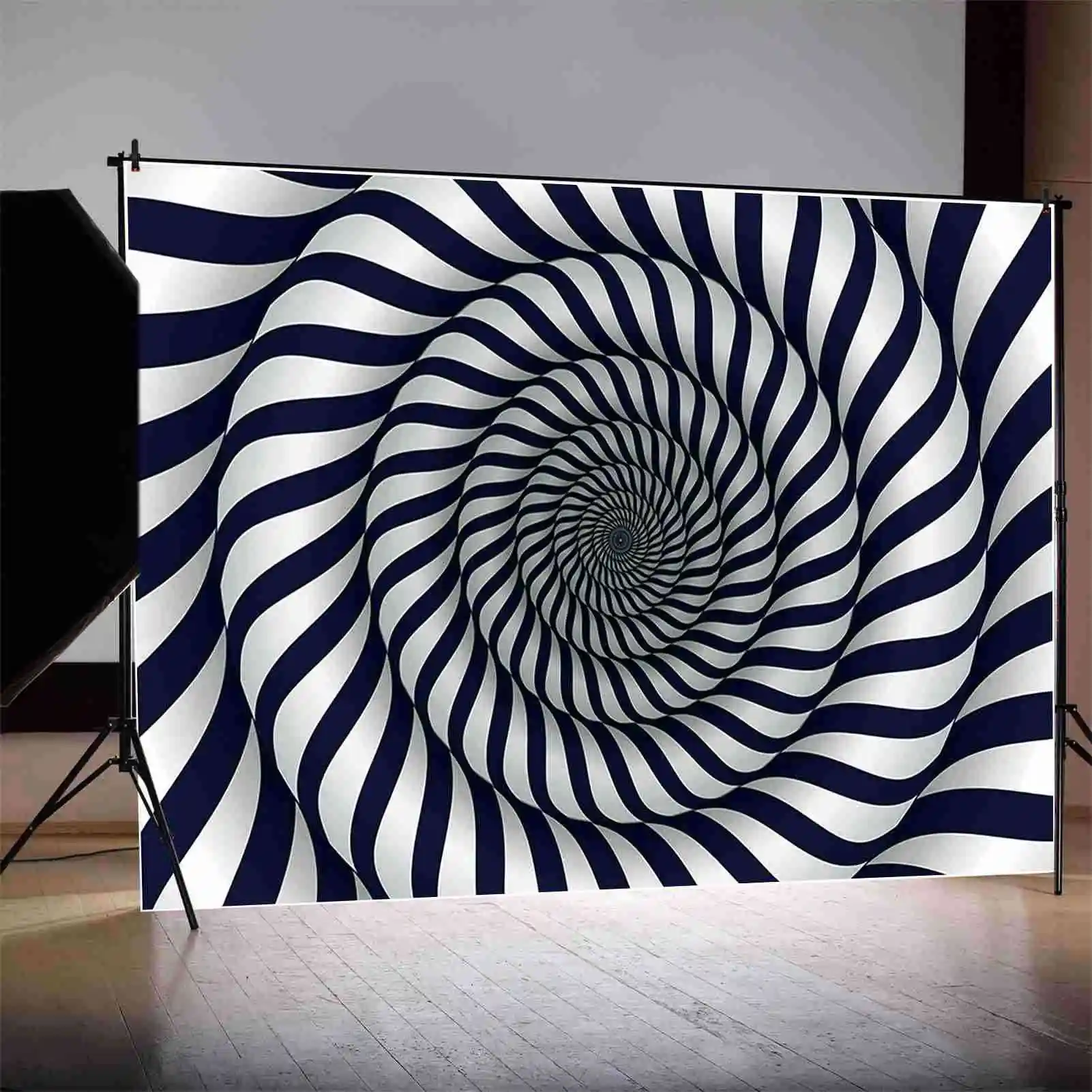 MOON.QG 3D Swirl Geometric Photography Backdrop Visual Illusion Wall Photo Background Sign Home Studio Decoration Shooting Props