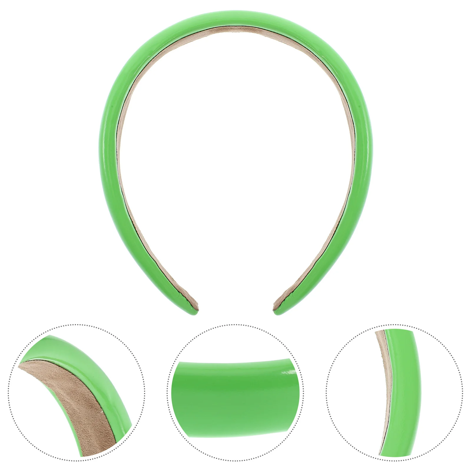 

Solid Glossy Head Hoop Band Womens Headband Broadside Green White Headbands for Non Slip