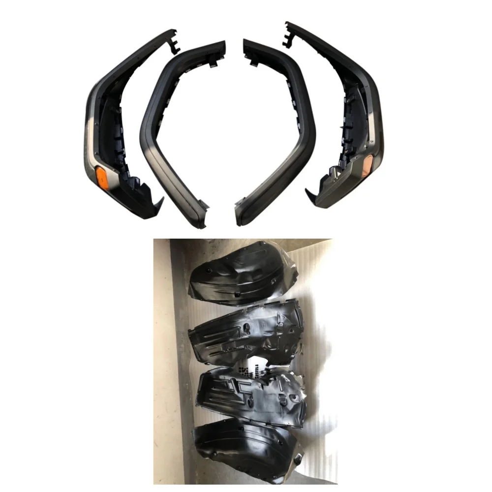 Black ABS High Wheel Eyebrow Fender Flare 1 Set Front Rear 4PCS For Jeep Wrangler JL 2018+ JL1152