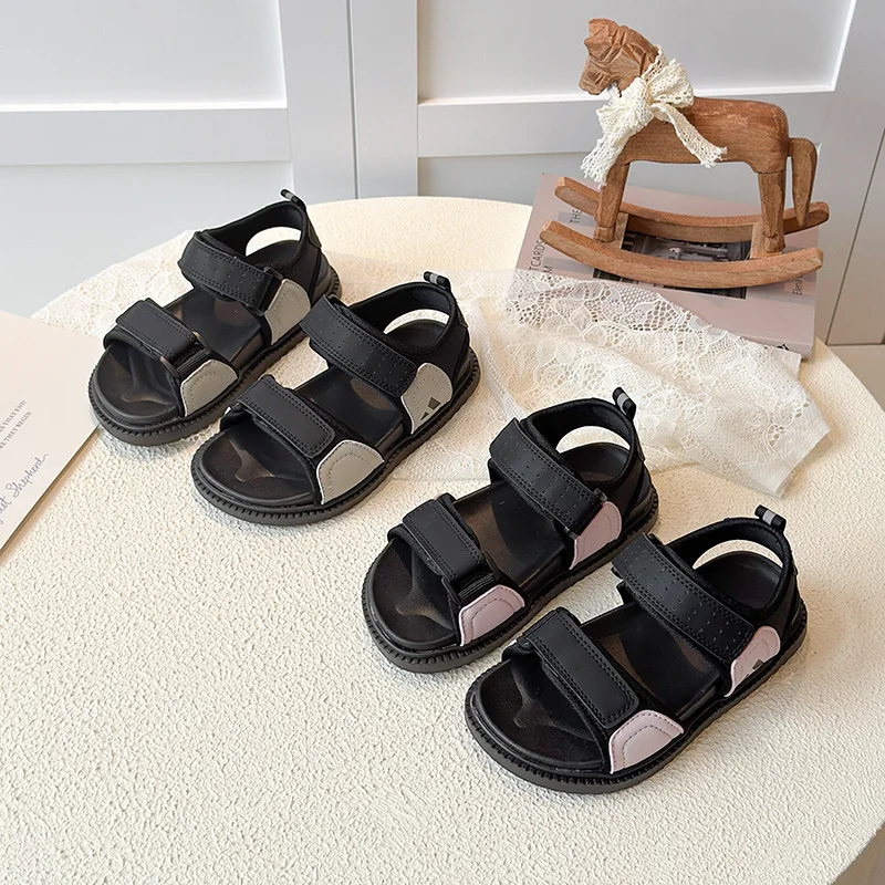 Children Roman Beach Shoes for Girls Boys 2026 Summer New Fashion Korean Style Soft Bottom Anti-slippery Versatile Trend Sandals