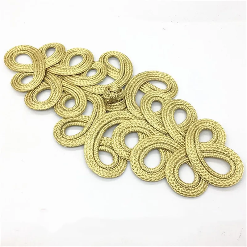 DoreenBeads Golden Color Chinese Frog Buttons Christmas Trees Leaves Shape Chinese Knot Buttons DIY Cheongsam Tang Suit 1Pair