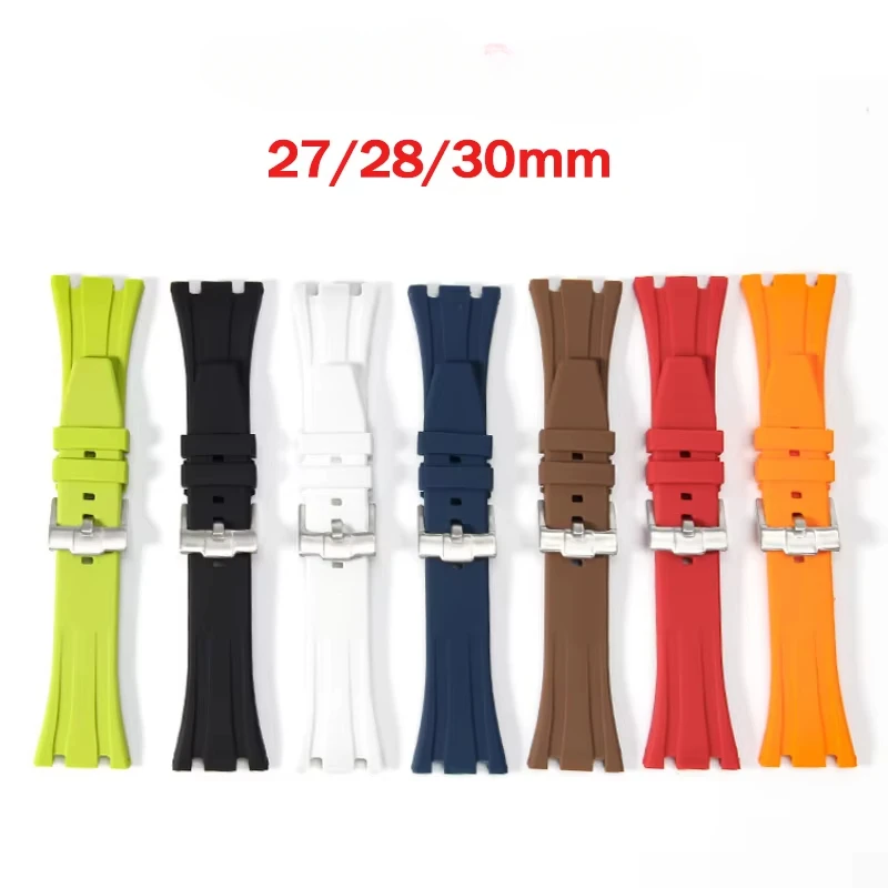 27 مللي متر 28 مللي متر 30 مللي متر حزام مطاطي ل رويال اوك أوفشور 15710 15703 26471 26474 15706 لينة حزام ساعة سيليكون ل 15500 تجديد حزام