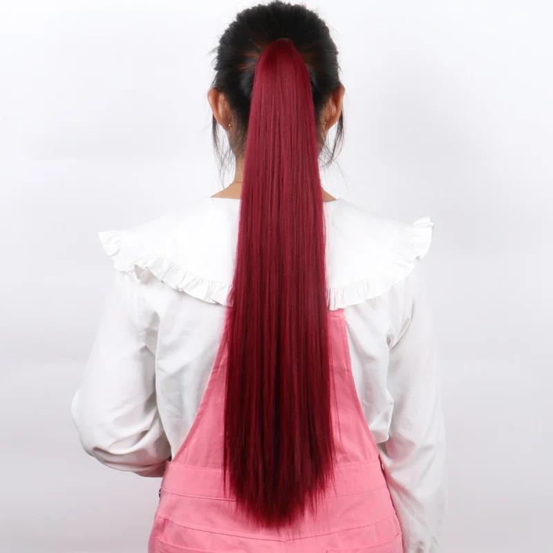 Ponytail Wig for Women Long Hair Claw Clip Long Straight High Ponytail Fluffy Natural Claw Clip Long Straight Hair Wigwig view 4