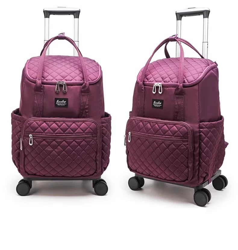 Tas Travel Trolley ransel bagasi wanita, tas traveling troli tas ransel beroda ukuran kabin untuk wanita, tas bagasi Carry-on