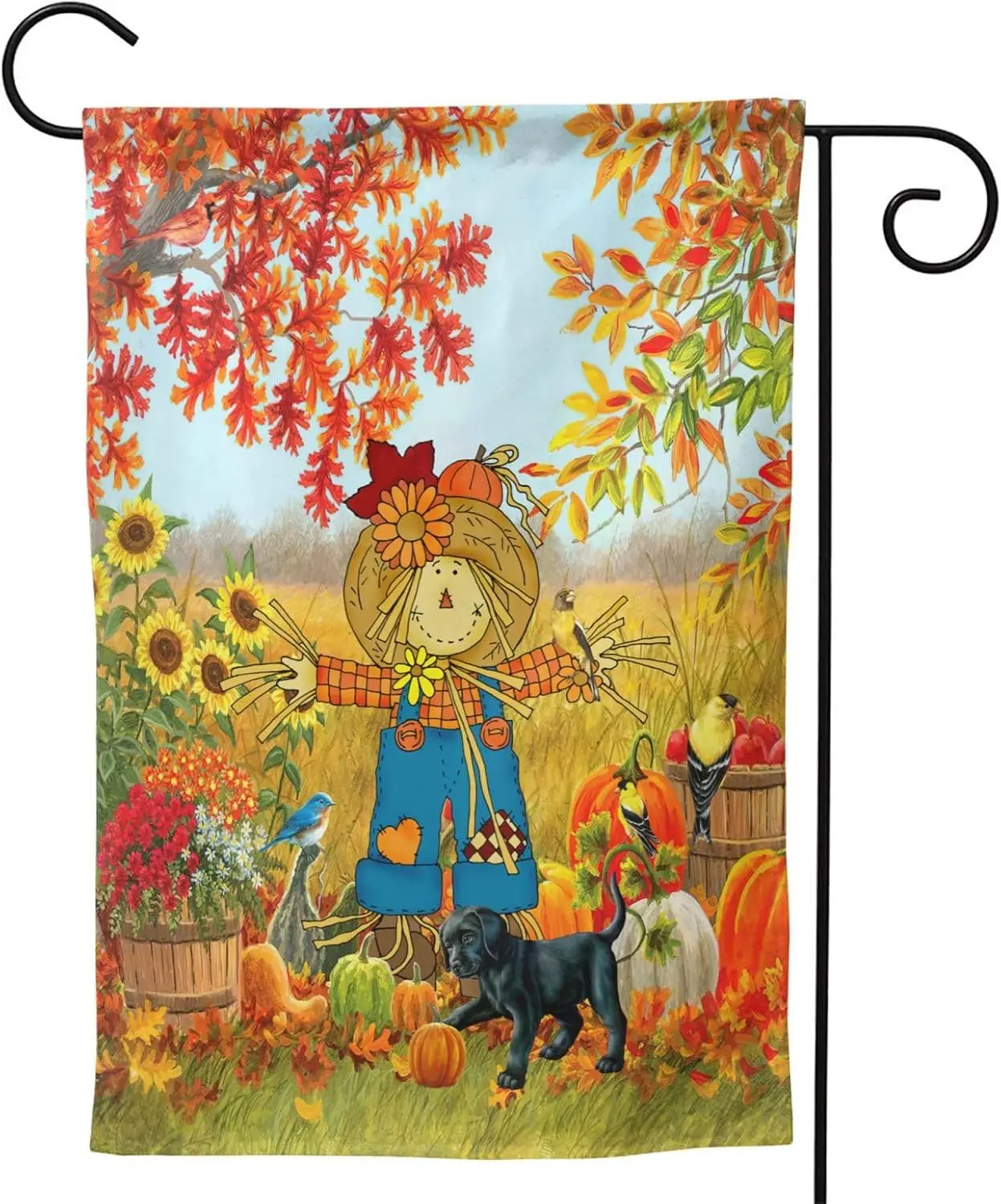 Happy Fall Autumn Pumpkin Graden Flag 12x18 Inch Outdoor Decor Yard Scarecrow Garden Wall Flags For Outside Banner Decoration