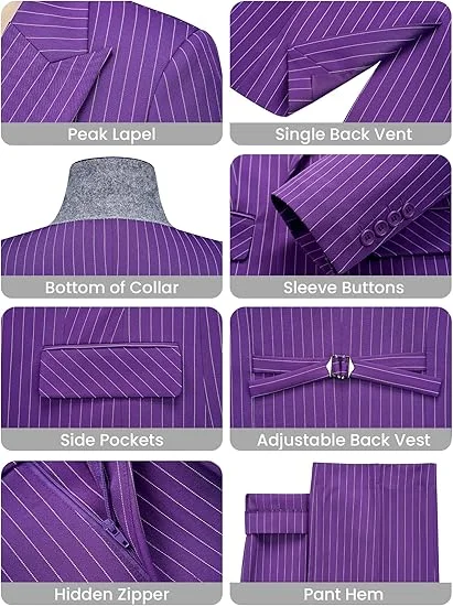 Tesco – costume 3 pièces personnalisé pour femmes, rayé, un bouton, coupe cintrée, travail d'affaires, Blazer professionnel, veste, gilet, ensemble pantalon