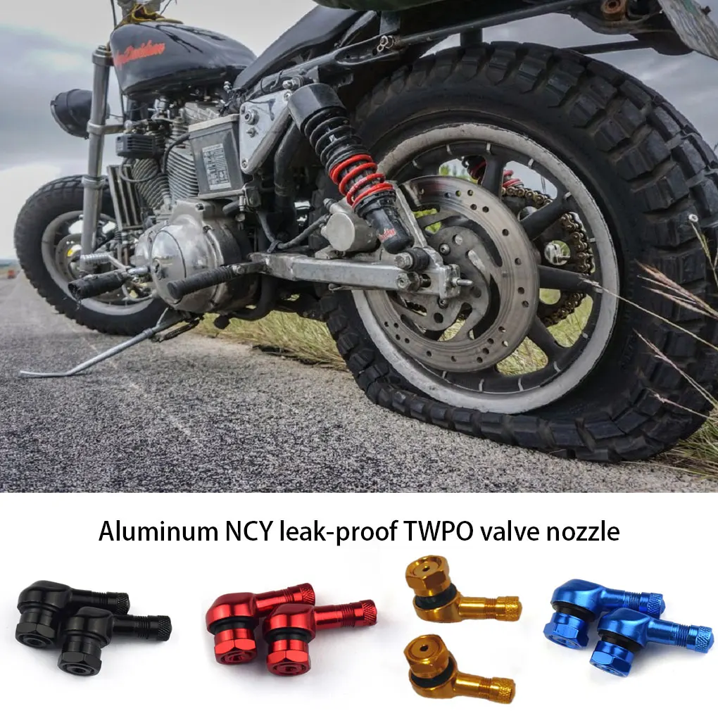 2PCS Valve Motorcycle Rim 90-Degree Angle Motorcycle Wheel Tire Adapter Leak-proof Universal Tubeless Valves Stems Green