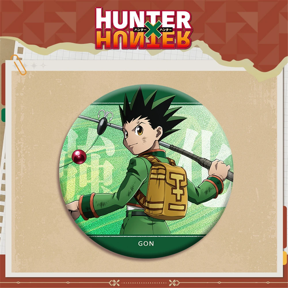 58mm 애니메이션 HUNTER×HUNTER GON FREECSS Killua Zoldyck Feitan Pōtoo 코스프레 의상 배지 핀 SPTE Tinplate Brooch Prop Xmas Gift