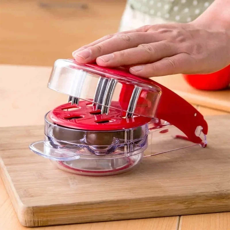 6 Hole Cherry Corer With Container Kitchen Gadgets Tools Novelty Super Cherry Pitter Stone Corer Remover