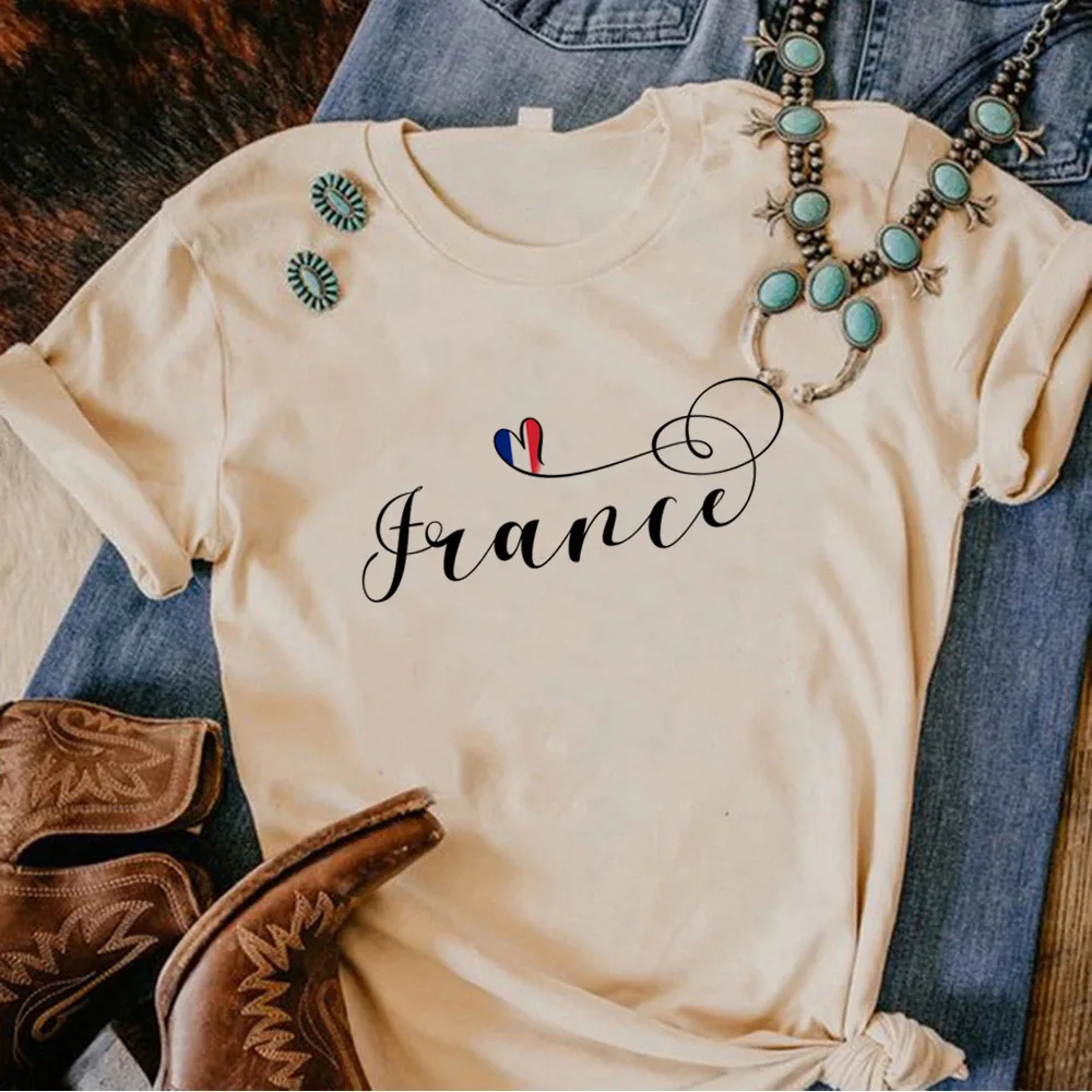 France tshirt women harajuku top girl manga Japanese funny clothing