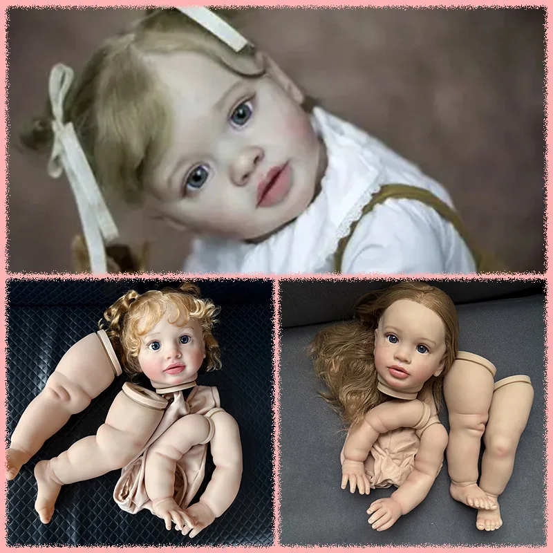 

Hand-Root Hair Pippa Reborn Doll Kit 25inch Unfinished Lifelike Awake Baby Multiple Layers Painting Doll Parts DIY Children toys