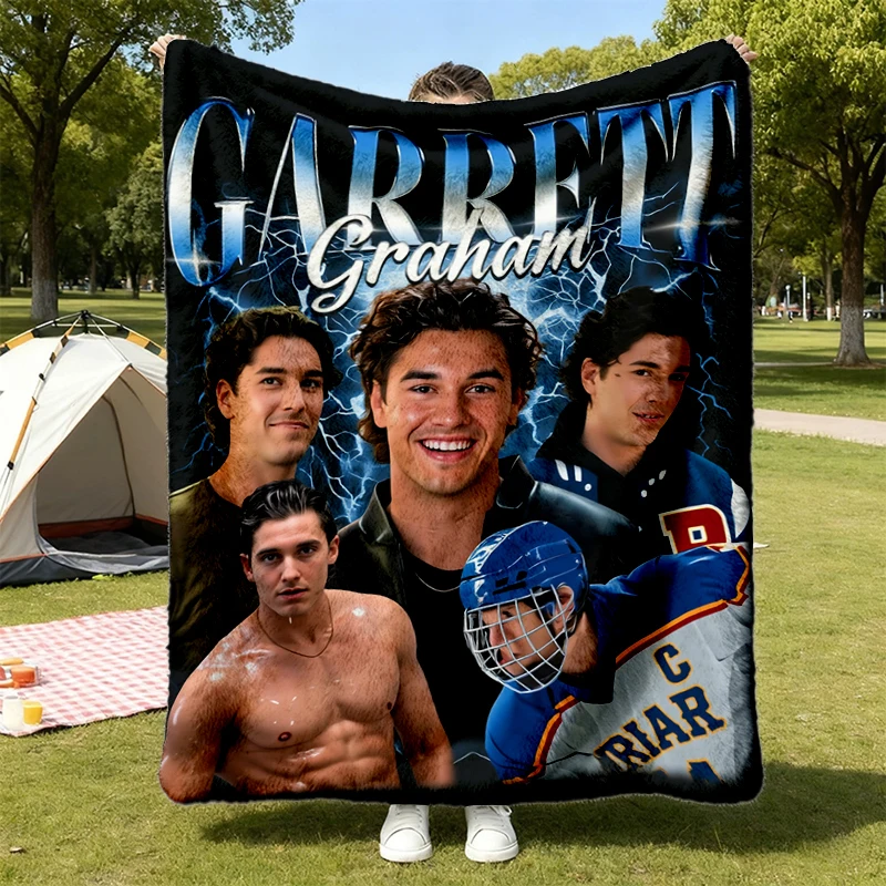 Garrett Graham Flannel Blanket, Bootleg Rap Style Vintage T-Flannel Throw