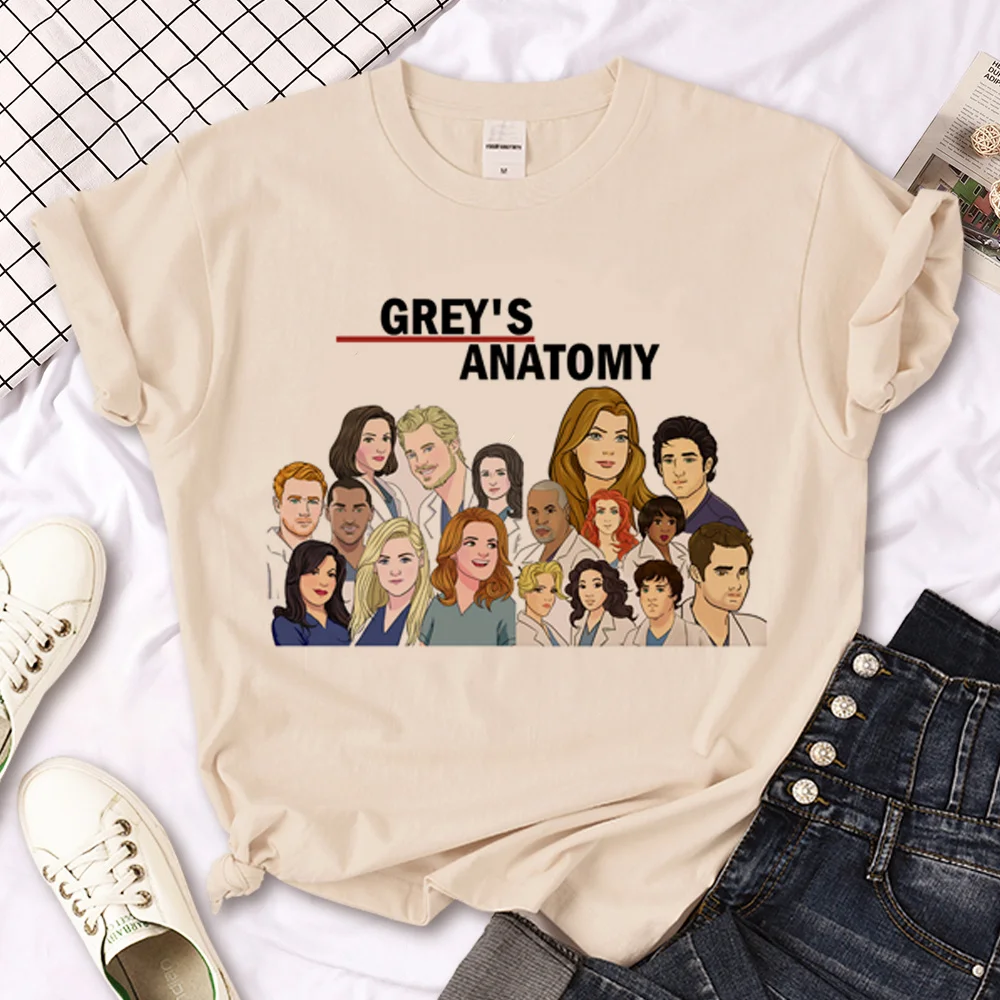 Dameskleding Grays Anatomy T-shirt Dames Comic Designer Zomer Top Meisje Grappige kleding Dameskleding