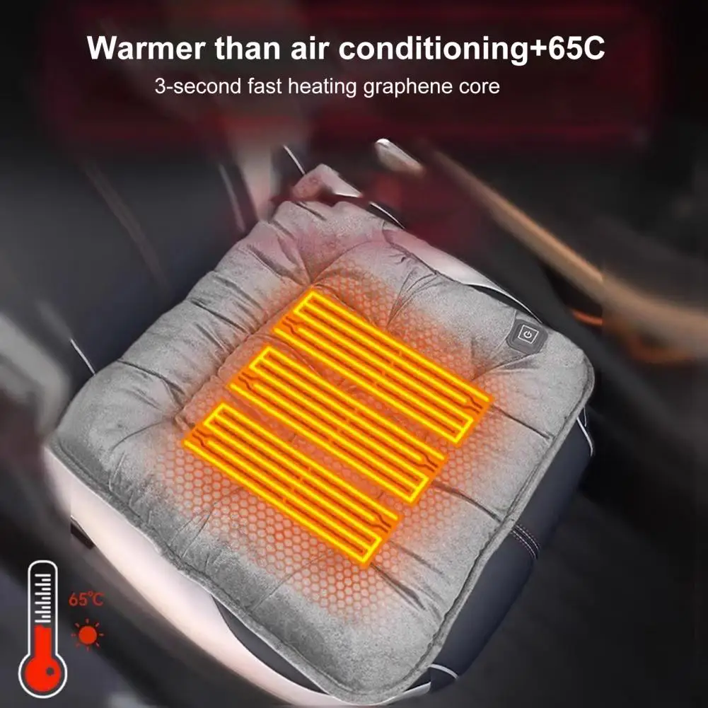 Intelligent Temperature Control Cushion Plush Seat Cushion with Usb Charging for Car Home 3 Gears Temperature Adjustment