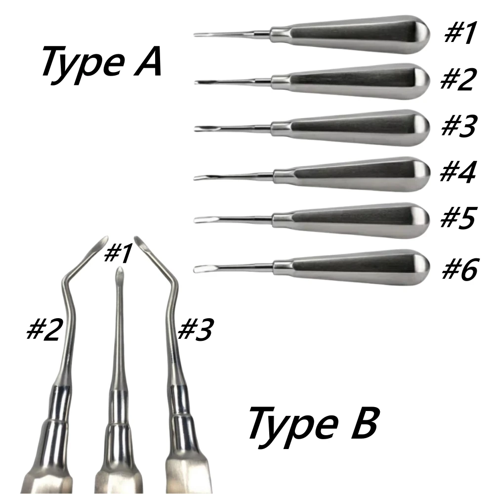 1Pc Dental Tool Teeth Extraction Tooth Extracting Forceps Curved Root Lift Elevator Apical Stainless Steel Dentist Surgical Tool