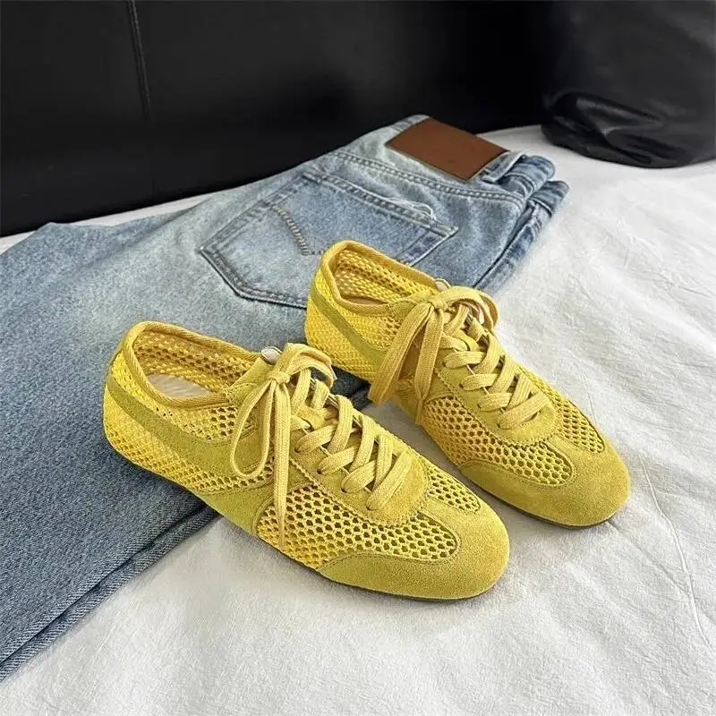 

Summer German Training Shoes Women Sneakers Mesh Breathable Genuine Leather Shoes For Women Sports Casual Tennis Shoes