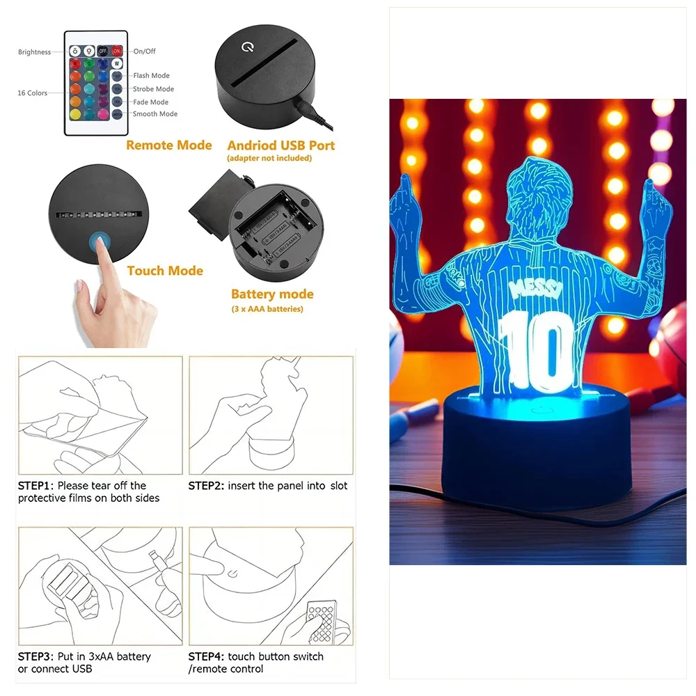 3d pappagallo lampada la Illusion luce notturna, 7 cambia colore Touch Switch tavolo scrivania lampade decorazione regalo di natale perfetto con acrilico 3d pappagallo lampada la Illusion luce notturna, 7 cambia colore Touch Switch tavolo scrivania lampade decorazione regalo di natale perfetto con acrilico