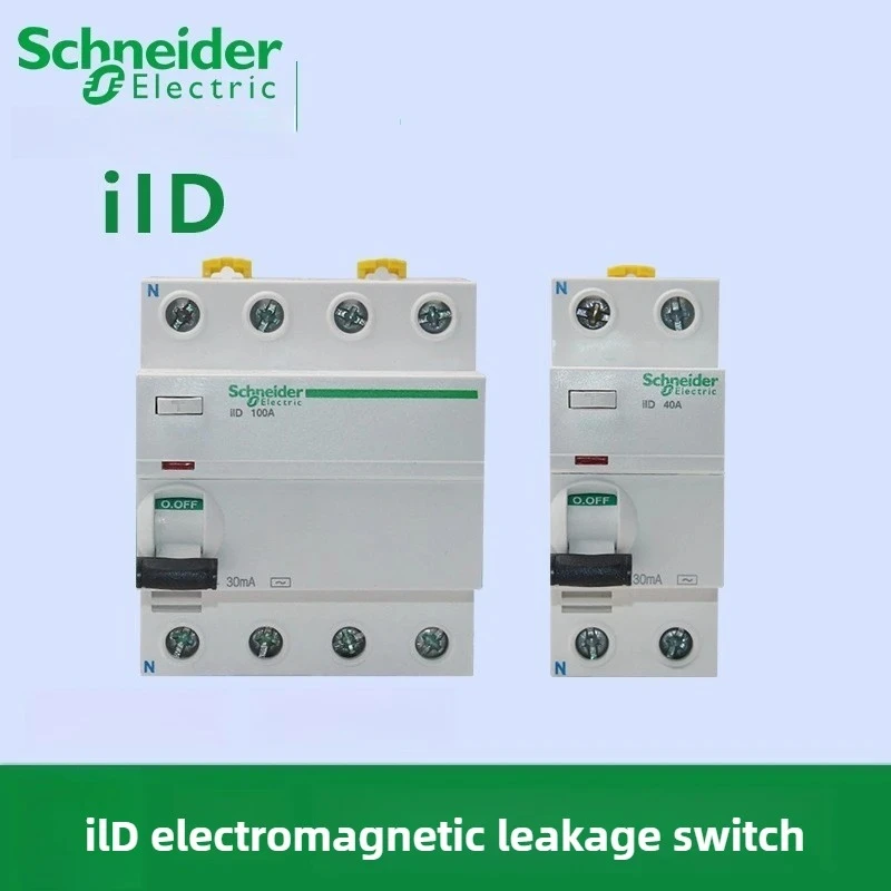Schneider Electric ILD Electromagnetic Residual Current Operated Switch IID 2P 4P 25A 40A 63A 80A 100A 30mA Leakage