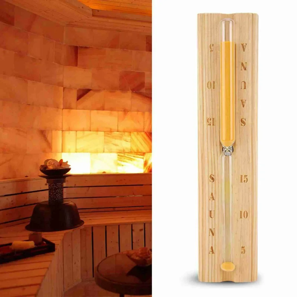 Sauna Timing Hourglass Sauna Steam Room Accessories Wooden Timing Hourglass