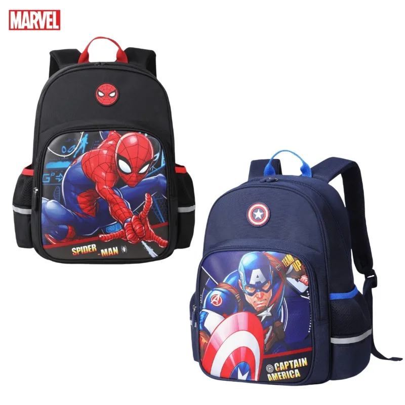 Marvel Captain America Spiderman Peripheral Movies Spine Protector Simple Large Capacity Sandwich Backpack Boys Holiday Gift