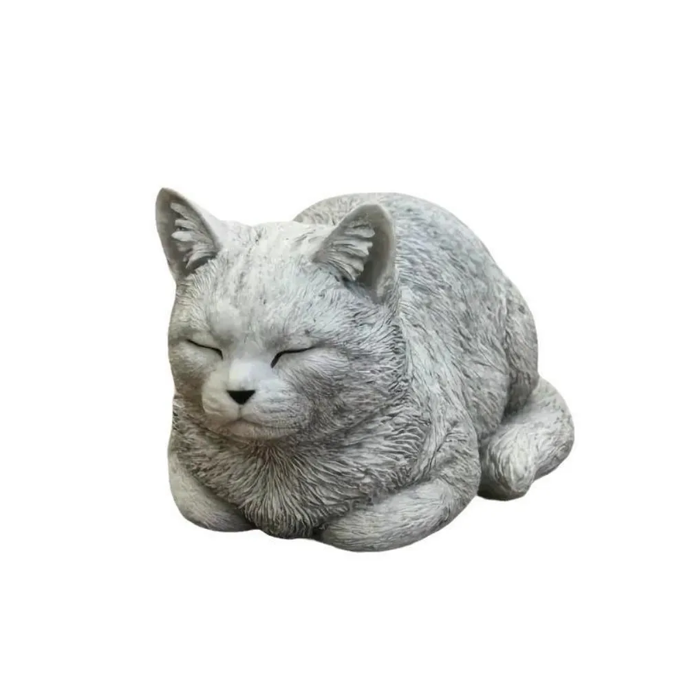 

Micro Landscape Resin Cat Statue Unique Cartoon Animal Figurines Realistic Cat Sculpture Courtyard