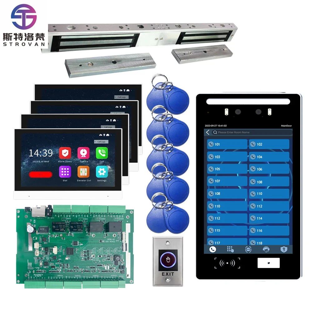 

Door Access Control System Video Building Home Interom Facial Recognition Cloud Remote Gym QR Code Access Control Keypad
