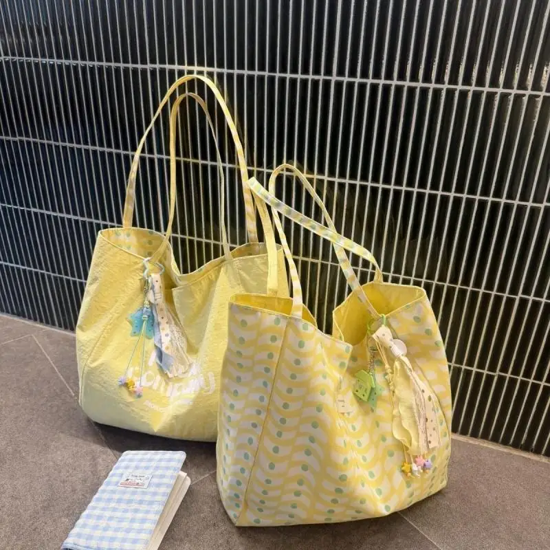 1 Stück Koreanischer Stil Wendbare Canvas-Tragetasche Große Kapazität Lässige Schultertaschen für Frauen Studenten Arbeit Geschenk Einkaufstaschen – Detail 8