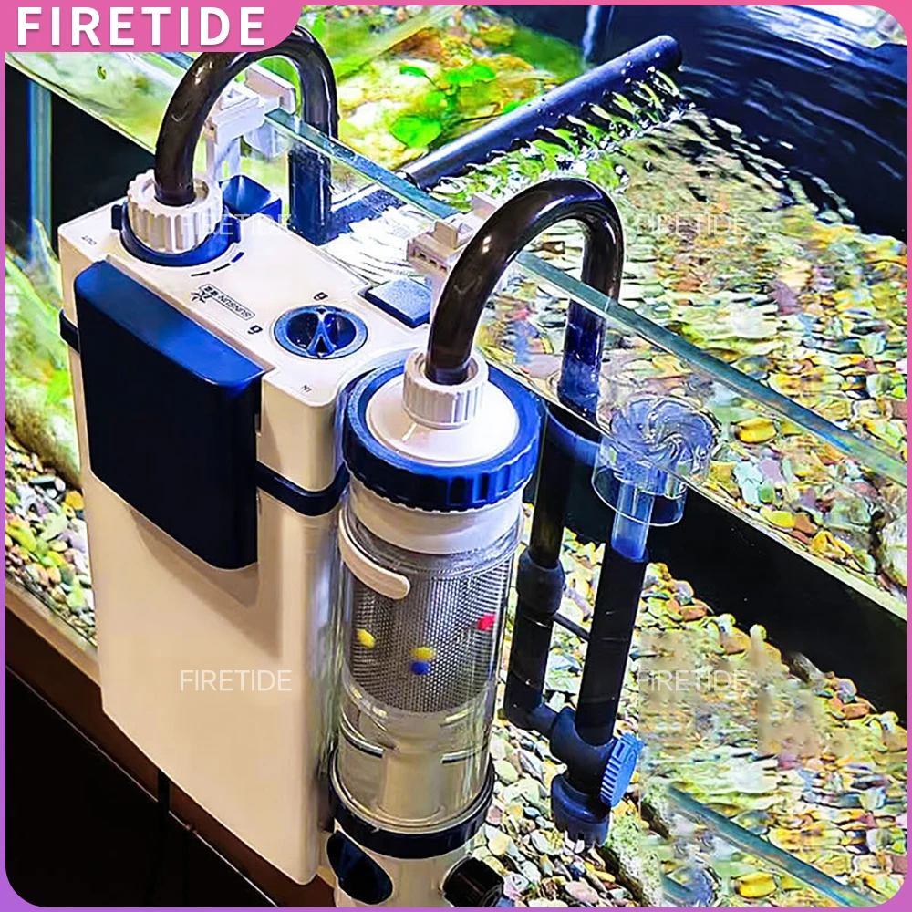 

New Fish Tank Filter YBF-500 Oxygen Filtration Integrated Machine Water Purification Pump Wall-mounted Fish Toilet