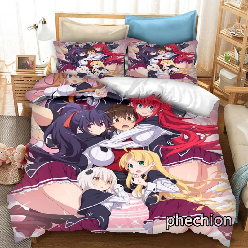 phechion Anime High School Dxd 3D Print Bedding Set Duvet Covers Pillowcases One Piece Comforter Bedding Sets Bedclothes K253