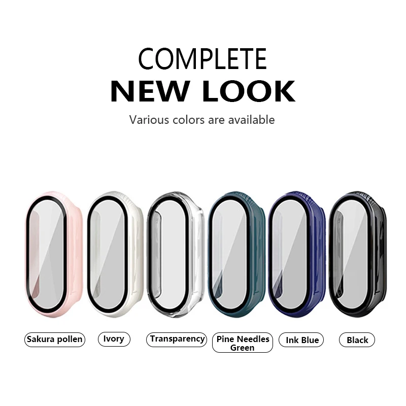 เคสสำหรับ Xiaomi Mi band 8เคสป้องกันหน้าจอกระจกเทมเปอร์เคสกรอบป้องกัน PC แบบแข็งสำหรับ Xiaomi Mi band 8