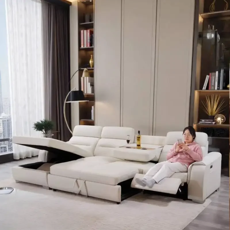 

Minimalist Single Electric Sofas Designer Classic White Lounges Living Room Sofas Modern Curved Canape Lit Furniture For Home