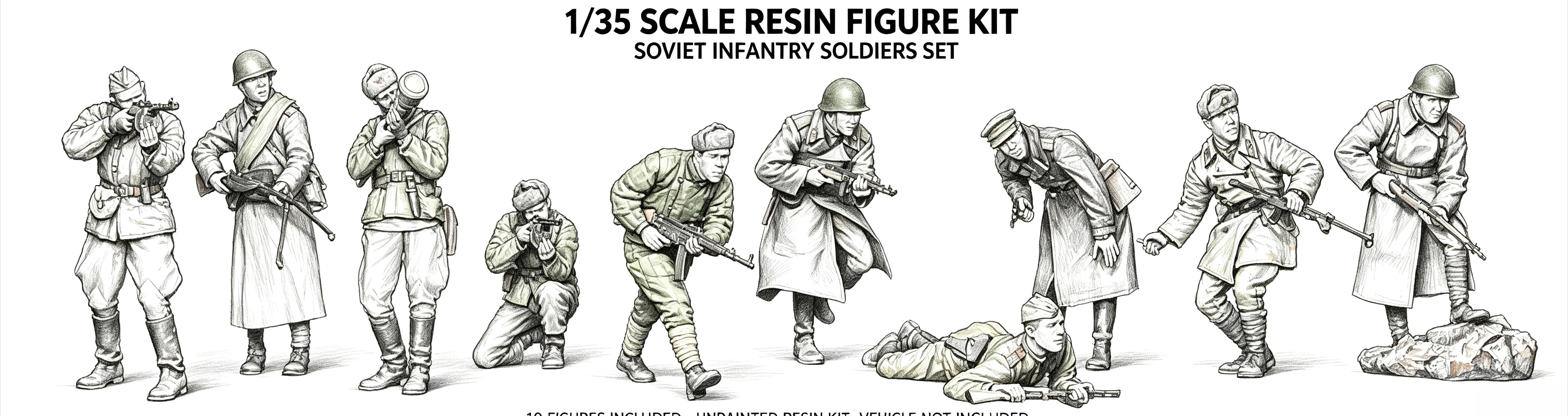 1/35 Die-casting Resin Model Assembly Kit, GK， 10 Person Team, Unpainted Model Assembly Kit