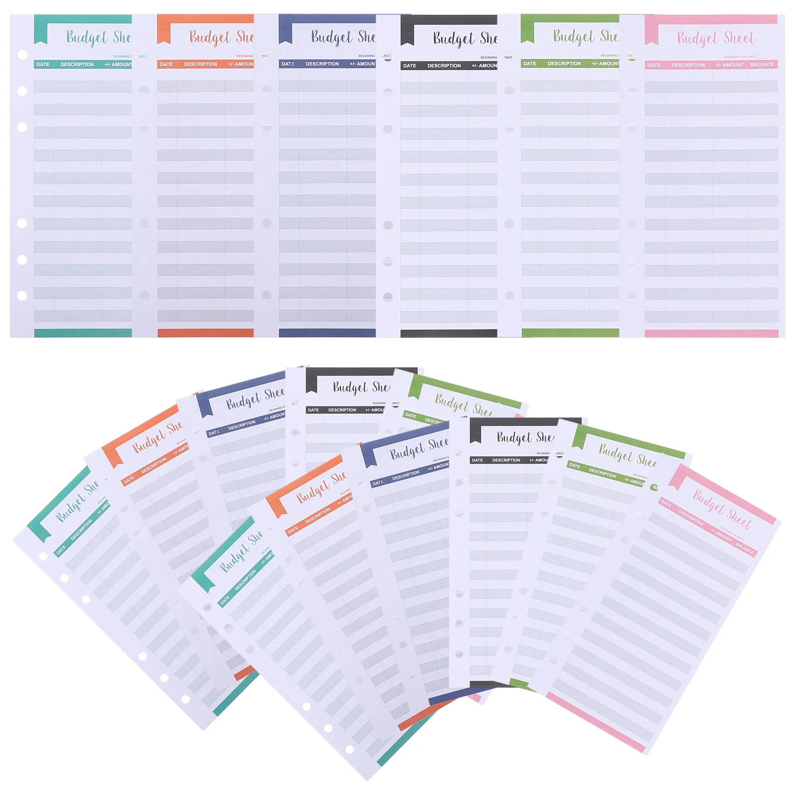 40 قطعة بطاقات الموثق الميزانية ألوان متنوعة تتبع النفقات الشخصية ورقة المحفظة المالية مخطط بطاقات منظم الميزانية الشهرية