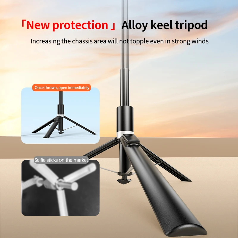 360° Rotation Handheld Selfie Stick Foldable Tripod Stand Desktop Phone Holder With Bluetooth Remote for Shooting Live Streaming