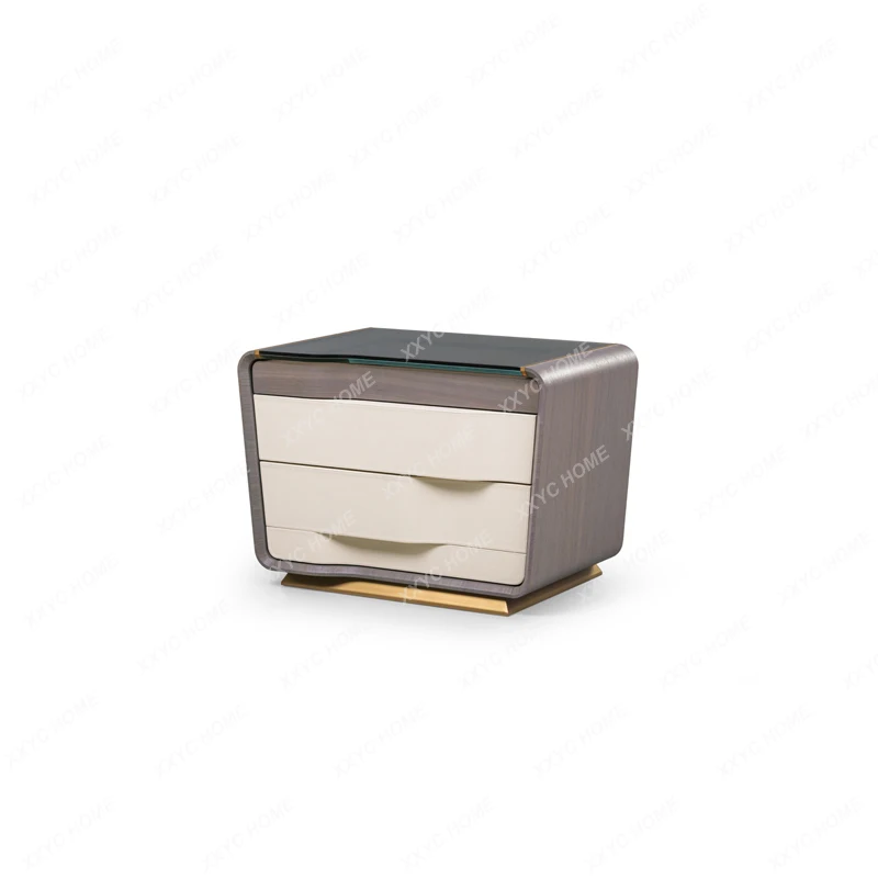 

Light Luxury Bedside Bedroom Storage Leather Bedside Cabinet