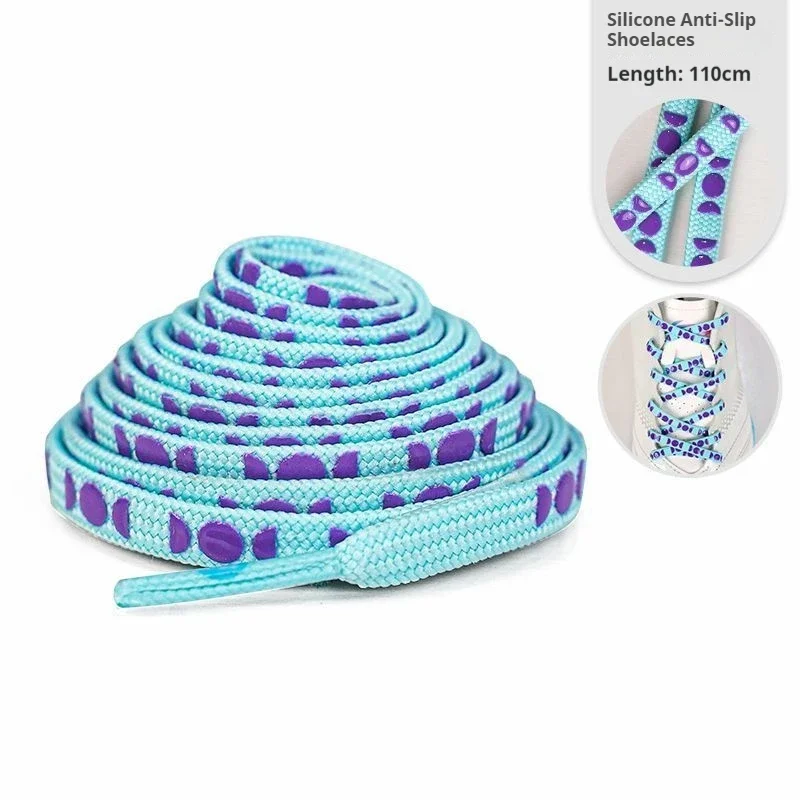 1 Paar neue Schnürsenkel für Sneaker, Tennis, Fußball, Freizeit, Silikon, rutschfest, flaches Seil, Schuhbänder, Schuhzubehör, 110 cm – Detail 5