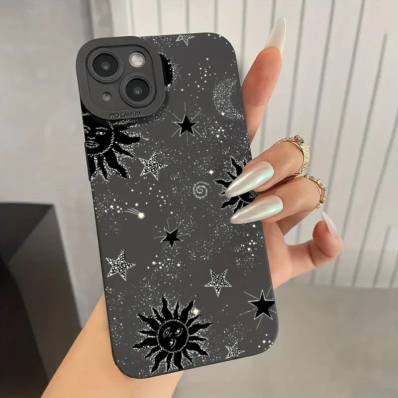 Soft Case for Samsung Galaxy S24 S20 S21 FE S22 S23 Ultra A32 A35 A55 A52 A53 A15 A54 A14 A34 Cartoon Sun Moon Star Phone Cover