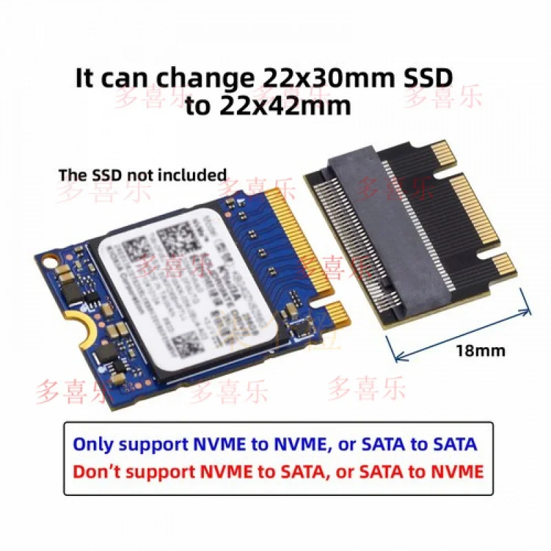 WW    M.2 2230 to 2242 for   Adapter,NGFF B+M Key NVME M-Key  Extension Adapter